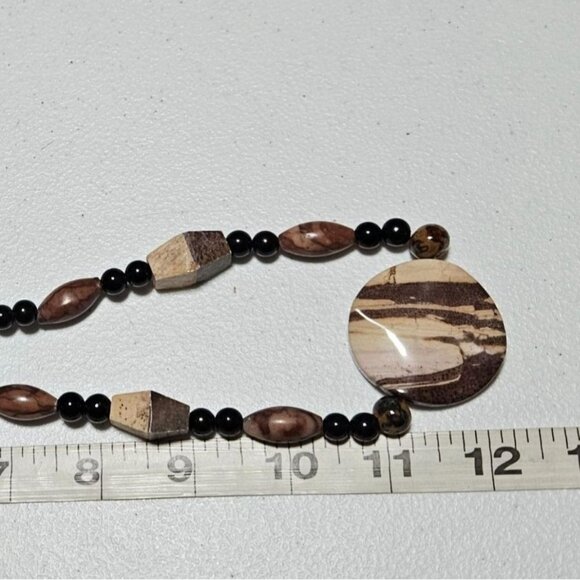 Boho Wooden Beaded Disc Pendant Statement Necklace  Fashion Jewelry Women - Picture 8 of 8